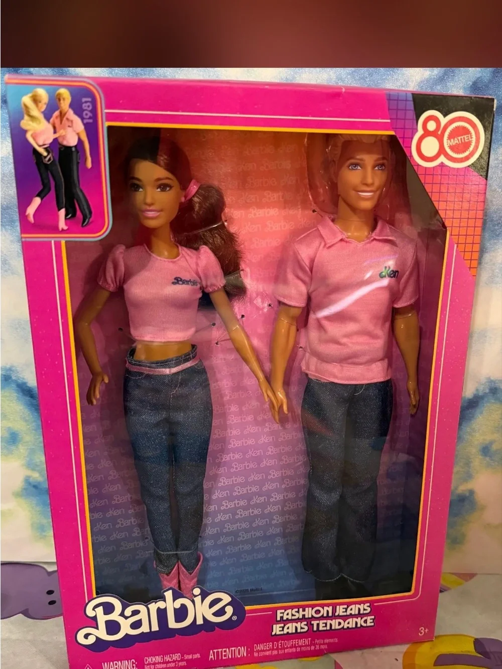 Barbie & Ken Mattel 80th Anniversary Fashion Jeans Dolls